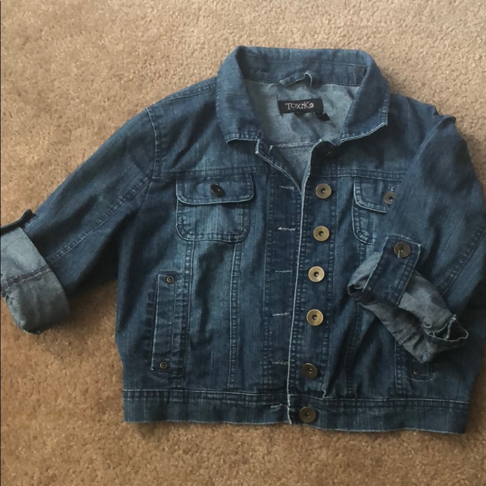 Jean jacket mid length arm